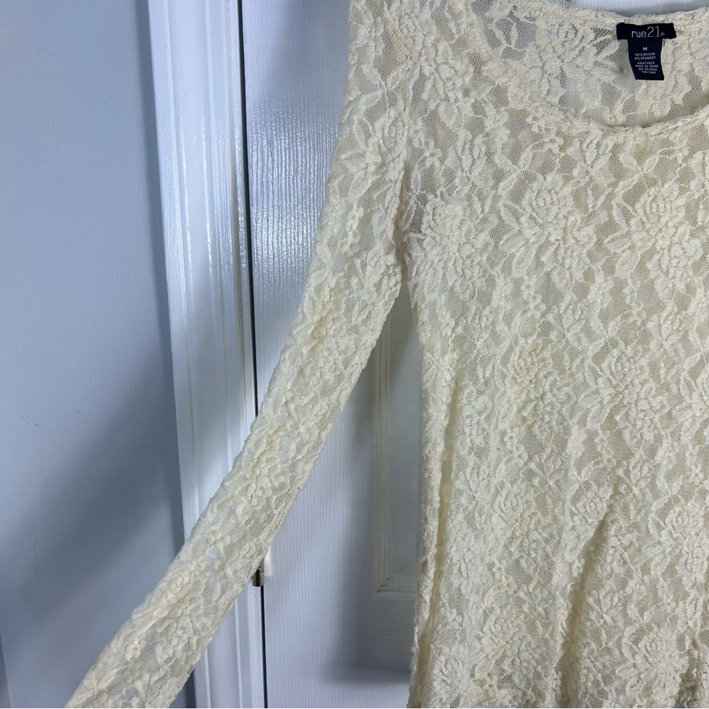 Rue 21 Lace Long Sleeve Blouse - Picture 4 of 5